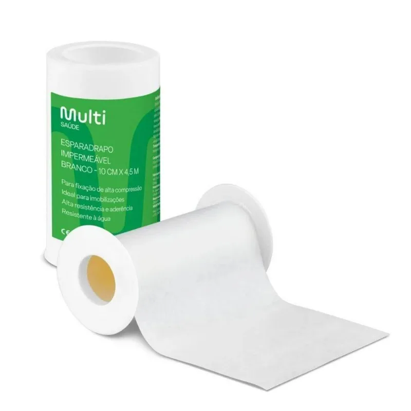 Esparadrapo Saúde Branco 10cm X 4,5m - Alta Compressão