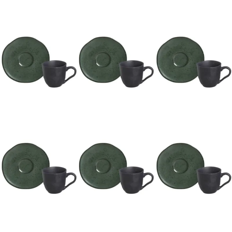 Conjunto de Xícara de Cafezinho com Pires 06 Peças Orgânico Arauco Porto Brasil - Porto Brasil - Utilidades Domesticas