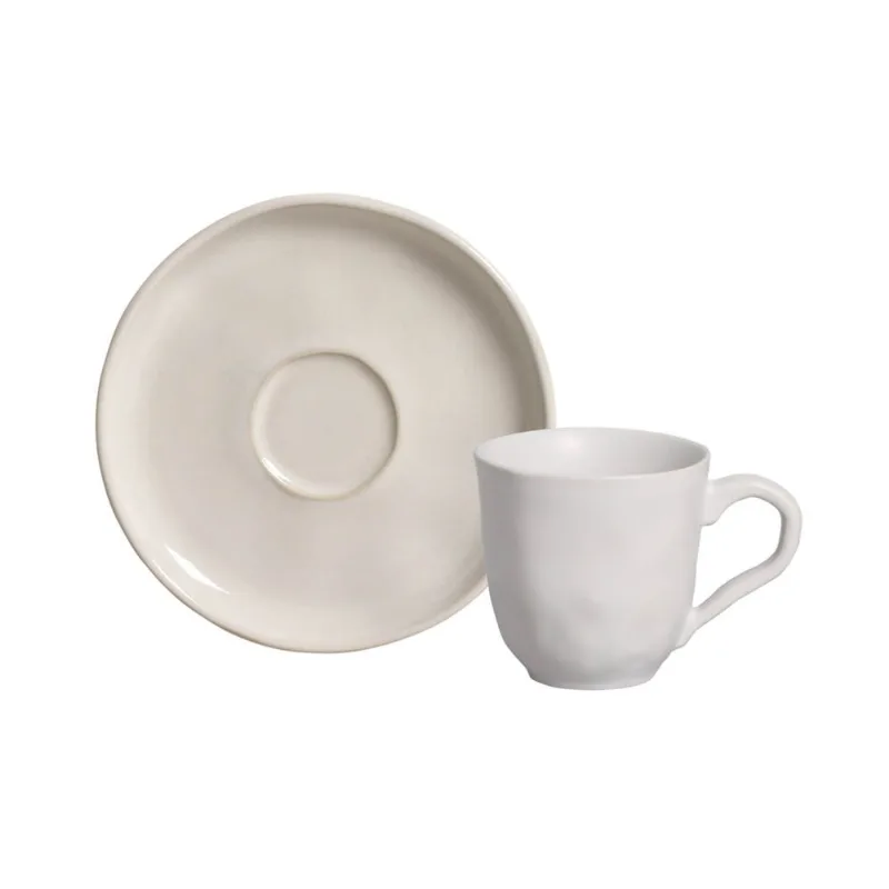 Conjunto com 6 Xícaras de Café com Pires Bio Stoneware Clay 120ml