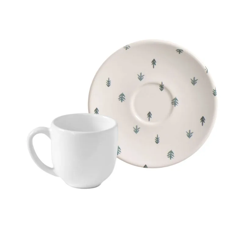Conjunto com 6 Xícaras de Café com Pires Coup Snowflakes 112ml