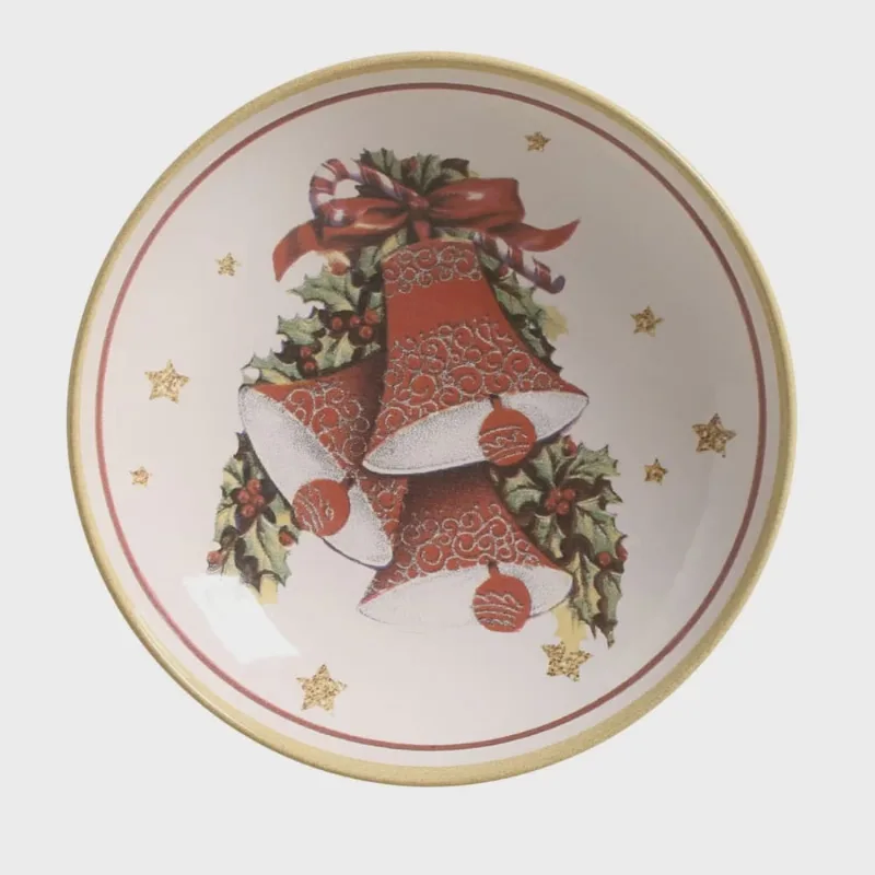 Prato Fundo Unitário de 21cm Tema de Natal Papai Noel Porto Brasil Coup Santa Claus