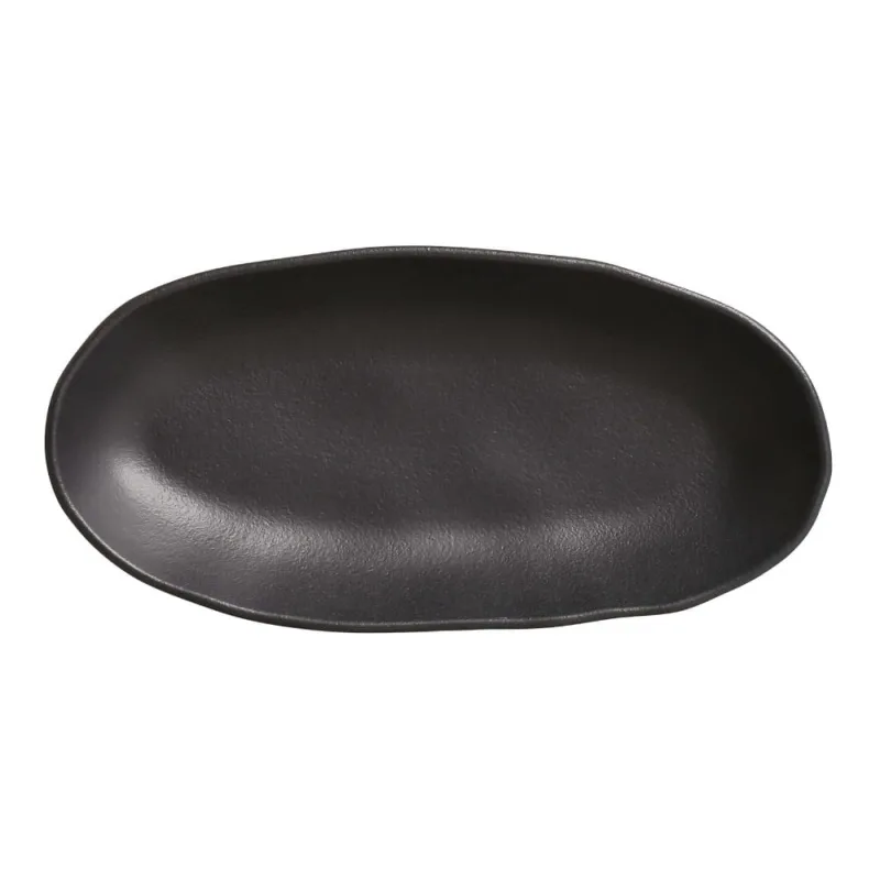 Conjunto com 4 Travessas Oval Funda Grande Orgânico Preto Matte 32x16cm 650ml - Porto Brasil Cerâmica - Utilidades Domesticas