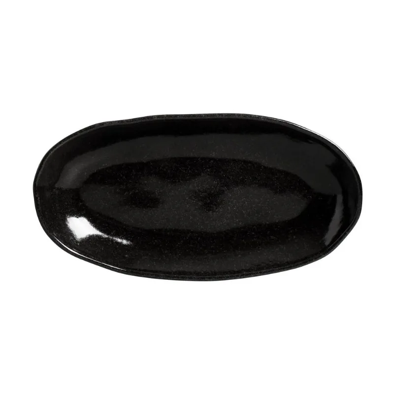 Conjunto com 4 Travessas Oval Funda G Orgânico Black Sand 32x16cm 650ml