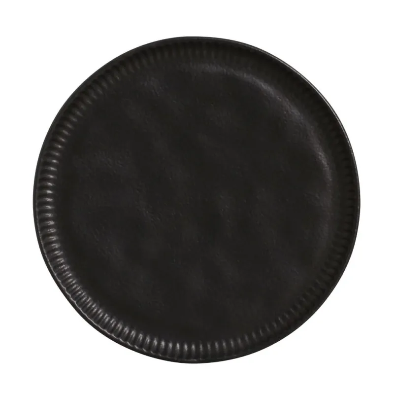 Conjunto com 6 Pratos Raso Linhas Preto Matte Ø27,5cm - Porto Brasil Cerâmica - Utilidades Domesticas
