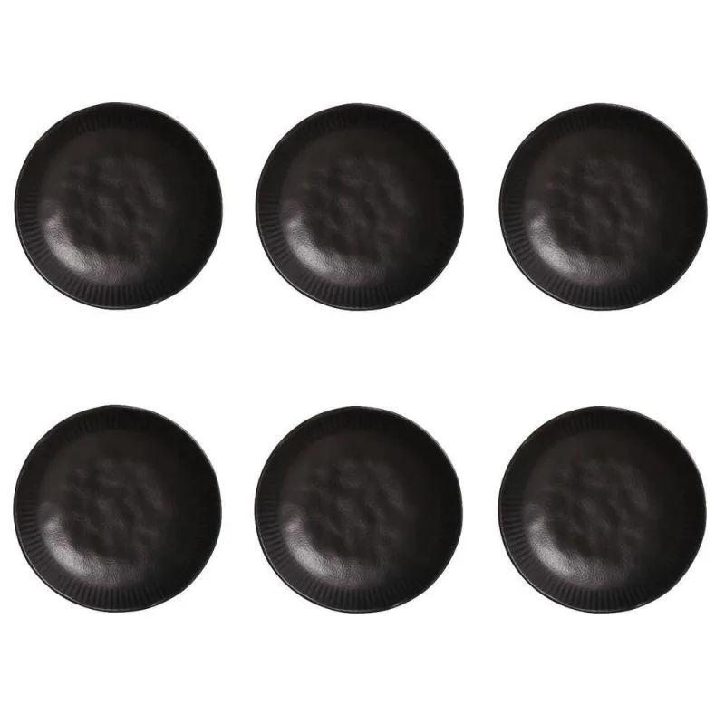 Conjunto De Pratos Fundos 06 Peças Linhas Preto Matte Porto Brasil - Porto Brasil - Utilidades Domesticas