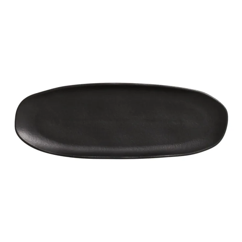Conjunto Com 4 Travessas Oval Rasa Grande Orgânico Preto Matte 36X13Cm - Porto Brasil Cerâmica - Utilidades Domesticas