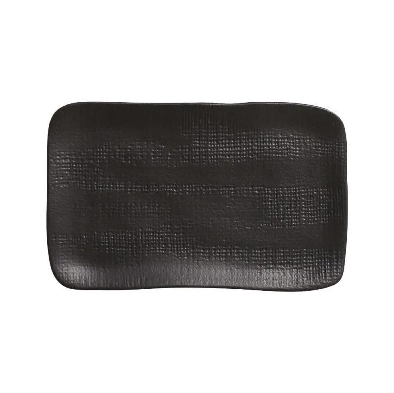Conjunto com 4 Travessas Retangular Média Juta Preto Matte 27x16cm - Porto Brasil Cerâmica - Utilidades Domesticas