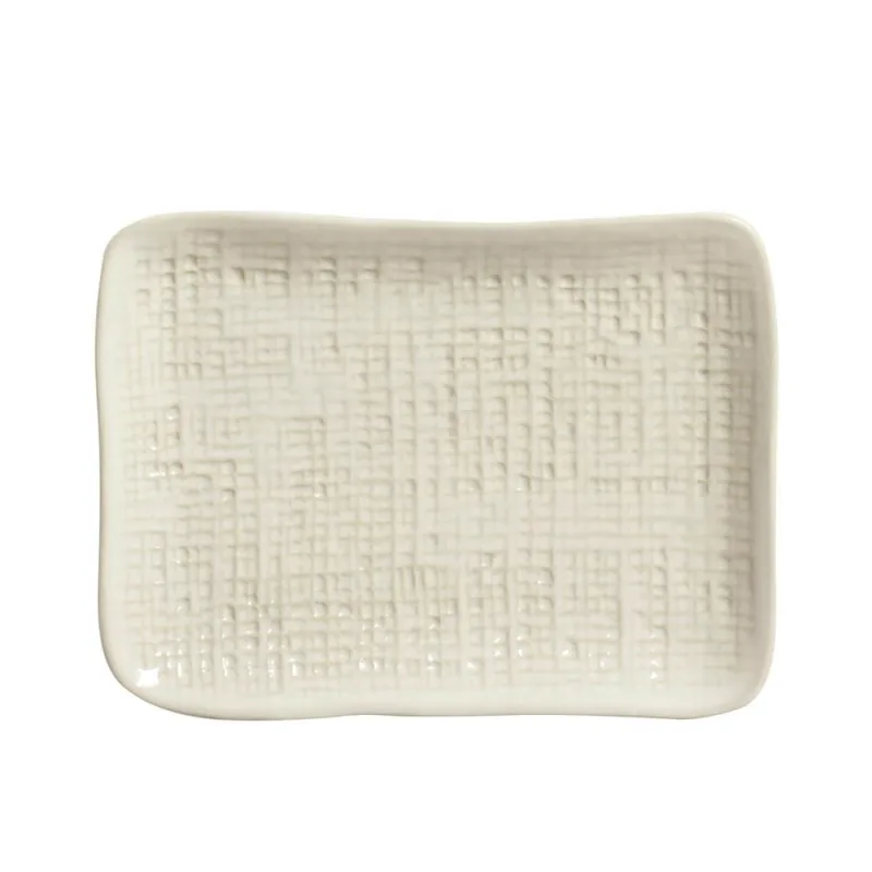 Conjunto com 4 Travessas Retangular Pequena Juta Clay 18x14cm - Porto Brasil Cerâmica - Utilidades Domesticas