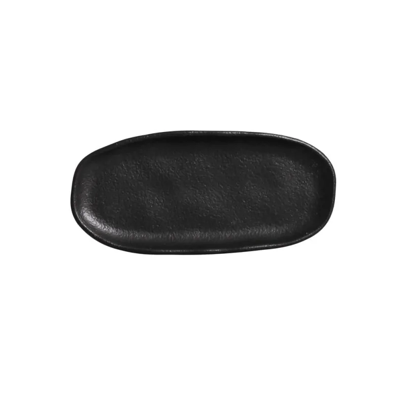 Conjunto com 4 Travessas Oval Rasa Mini Orgânico Preto Matte 16,5x8cm - Porto Brasil Cerâmica - Utilidades Domesticas