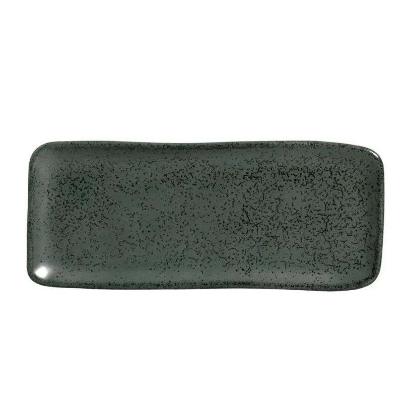 Conjunto com 4 Travessas Retangular Pequena Orgânico Greenery 22x9,5cm - Porto Brasil Cerâmica - Utilidades Domesticas