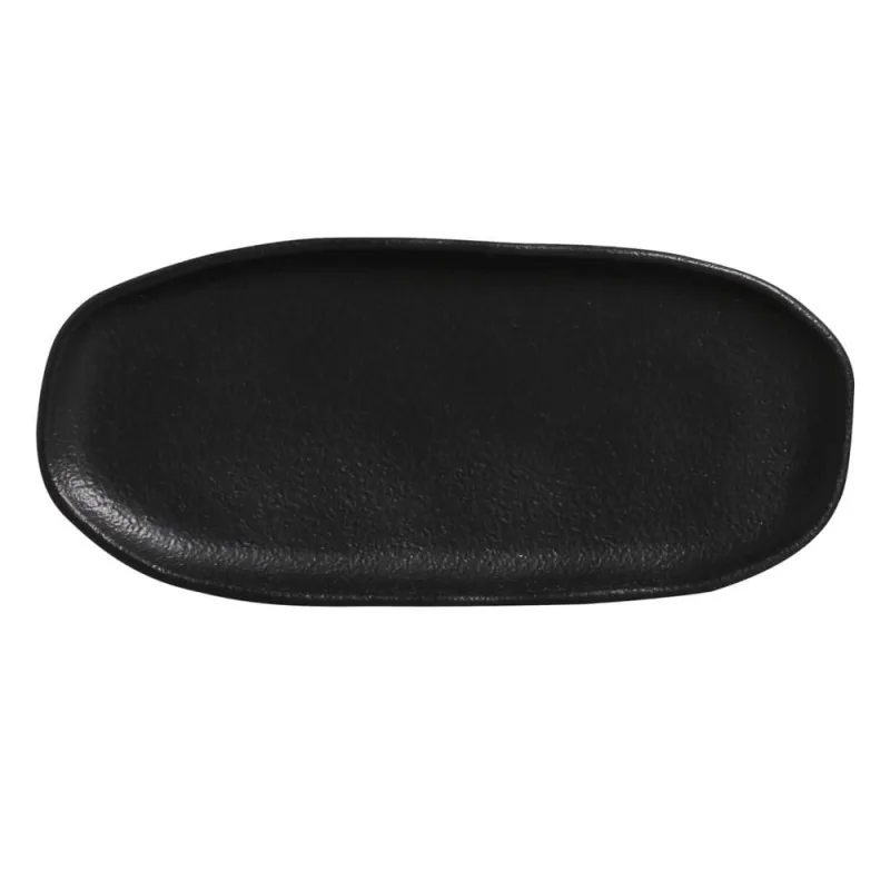 Conjunto com 4 Travessas Oval Rasa Pequena Orgânico Preto Matte 23x11cm - Porto Brasil Cerâmica - Utilidades Domesticas