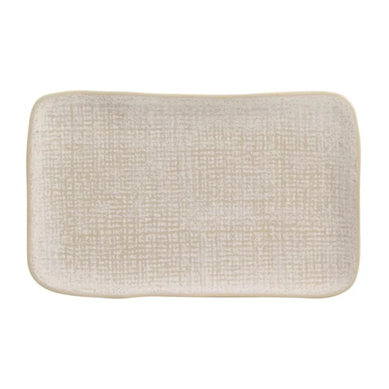 Conjunto com 4 Travessas Retangular Média Juta Latte 27x16cm - Porto Brasil Cerâmica - Utilidades Domesticas