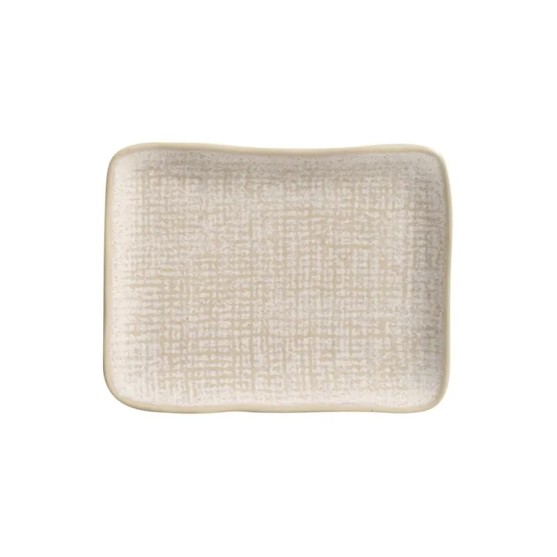 Conjunto com 4 Travessas Retangular Pequena Juta Latte 18x14cm - Porto Brasil Cerâmica - Utilidades Domesticas