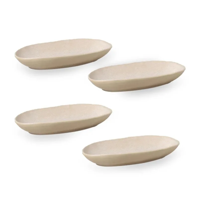 Conjunto de Travessas Ovais Grandes Porto Brasil Orgânico Latte 32x16cm - 4 Peças - Porto Brasil - Utilidades Domesticas