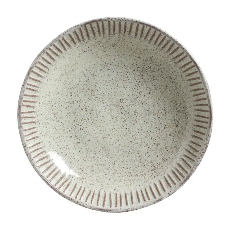 Conjunto com 6 Pratos Fundo Linhas Pistache Ø22,5cm 830ml - Porto Brasil Cerâmica - Utilidades Domesticas