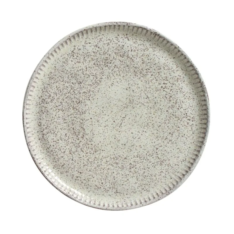 Conjunto com 6 Pratos de Sobremesa Linhas Pistache Ø21,5cm - Porto Brasil Cerâmica - Utilidades Domesticas