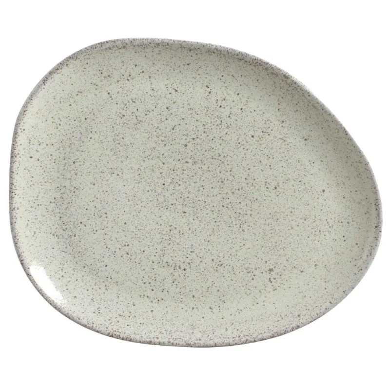 Conjunto com 6 Pratos Raso Oval Orgânico Pistache 31x24x2,5cm - Porto Brasil Cerâmica - Utilidades Domesticas
