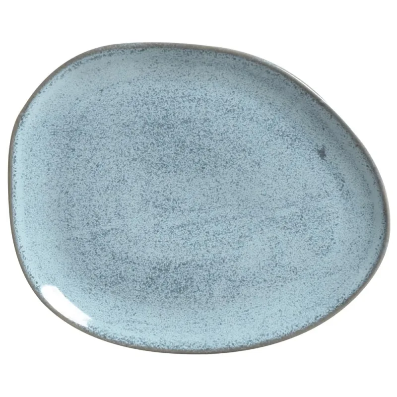 Conjunto com 6 Pratos Raso Oval Orgânico Breeze 31x24x2,5cm - Porto Brasil Cerâmica