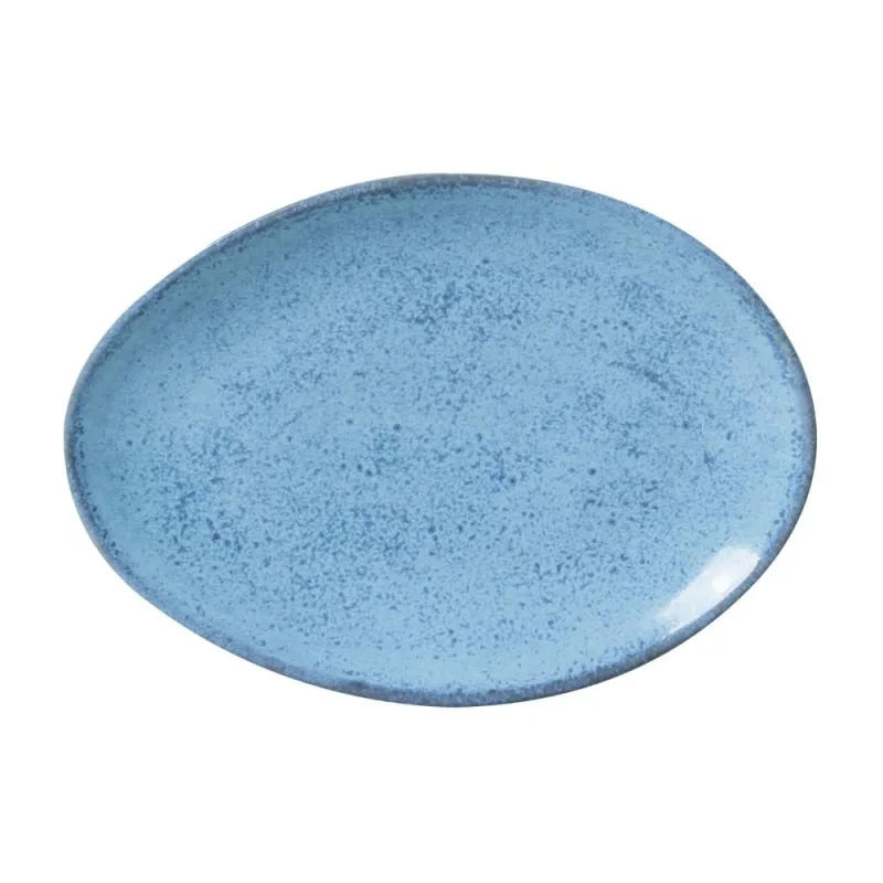 Conjunto com 6 Pratos de Sobremesa Oval Orgânico Breeze 22,5x16,5x2,5cm - Porto Brasil Cerâmica