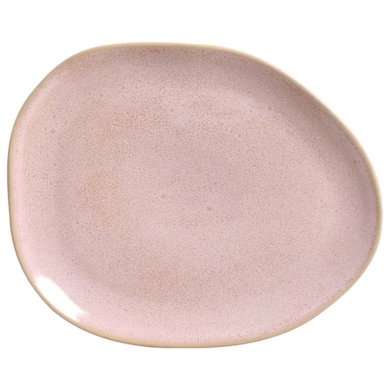 Conjunto com 6 Pratos Raso Oval Orgânico Litchi 31x24x2,5cm - Porto Brasil Cerâmica