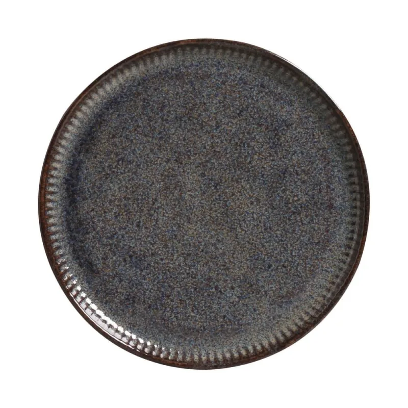 Conjunto com 6 Pratos de Sobremesa Linhas Titanium Ø21,5cm - Porto Brasil Cerâmica - Utilidades Domesticas