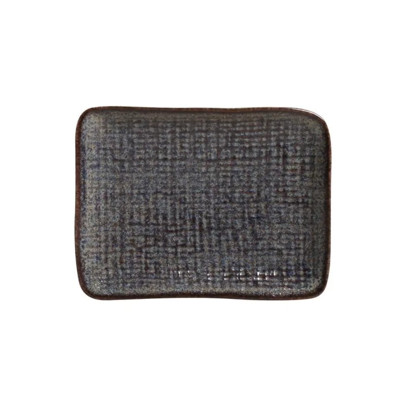 Conjunto com 4 Travessas Retangular Pequena Juta Titanium 18x14cm - Porto Brasil Cerâmica