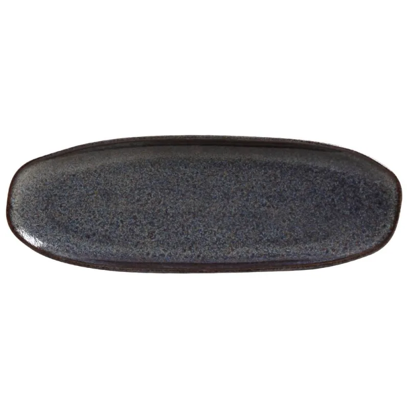 Conjunto com 4 Travessas Oval Rasa Grande Orgânico Titanium 36x13cm - Porto Brasil Cerâmica - Utilidades Domesticas