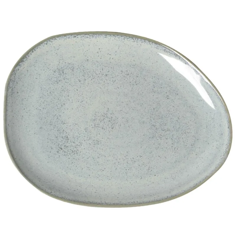 Conjunto com 6 Pratos Raso Oval Orgânico Green Granite 31x24x2,5cm - Porto Brasil Cerâmica - Utilidades Domesticas