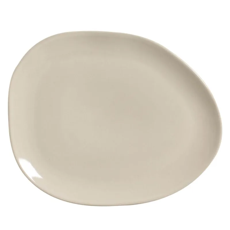 Conjunto com 6 Pratos Raso Oval Orgânico Clay 31x24x2,5cm - Porto Brasil Cerâmica - Utilidades Domesticas