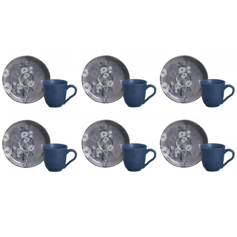 Conjunto de Xícara de Cafezinho com Pires 06 Peças Bio Hallerbos Porto Brasil - Porto Brasil - Utilidades Domesticas
