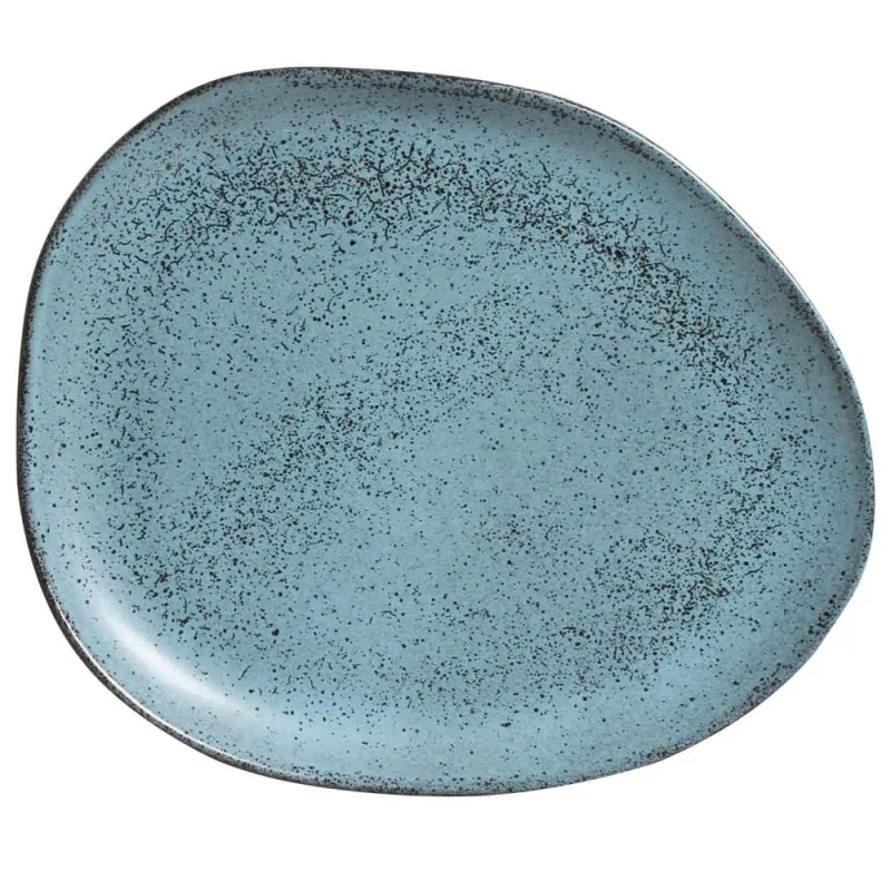 Conjunto com 6 Pratos Raso Oval Orgânico Night Sky 31x24x2,5cm - Porto Brasil Cerâmica - Utilidades Domesticas
