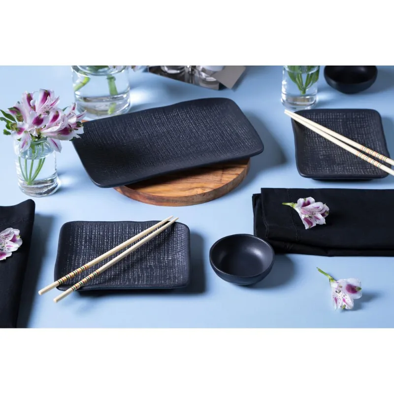 Jogo Oriental Juta Preto 5 Peças