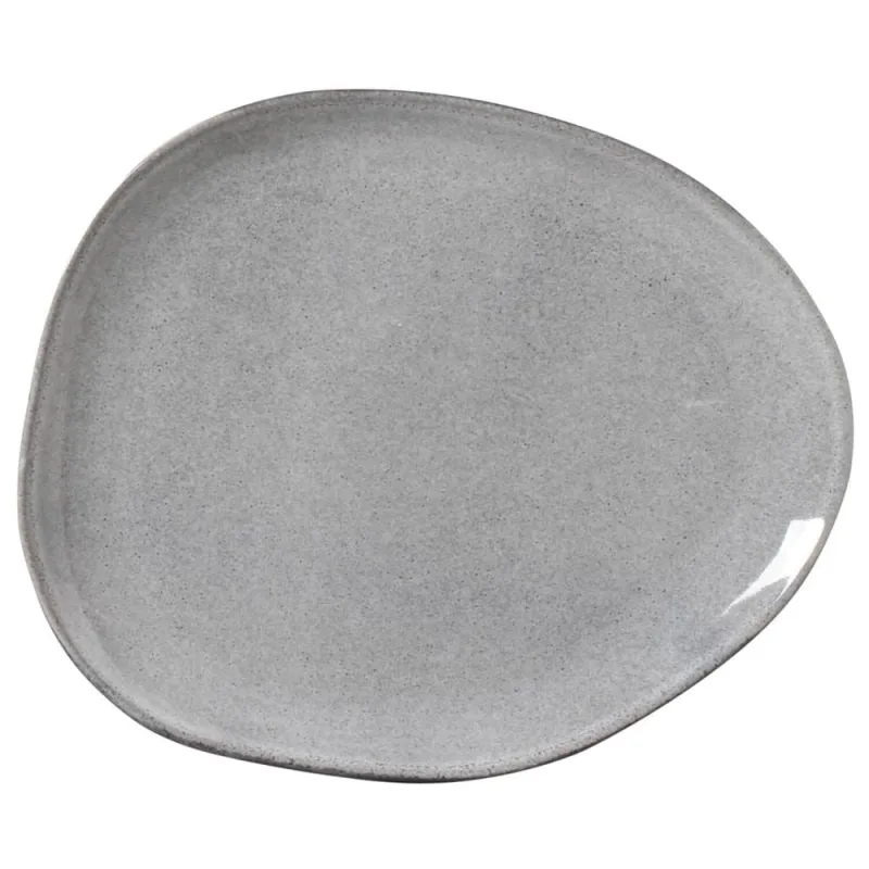 Conjunto com 6 Pratos Raso Oval Orgânico Dust 31x24x2,5cm - Porto Brasil Cerâmica - Utilidades Domesticas