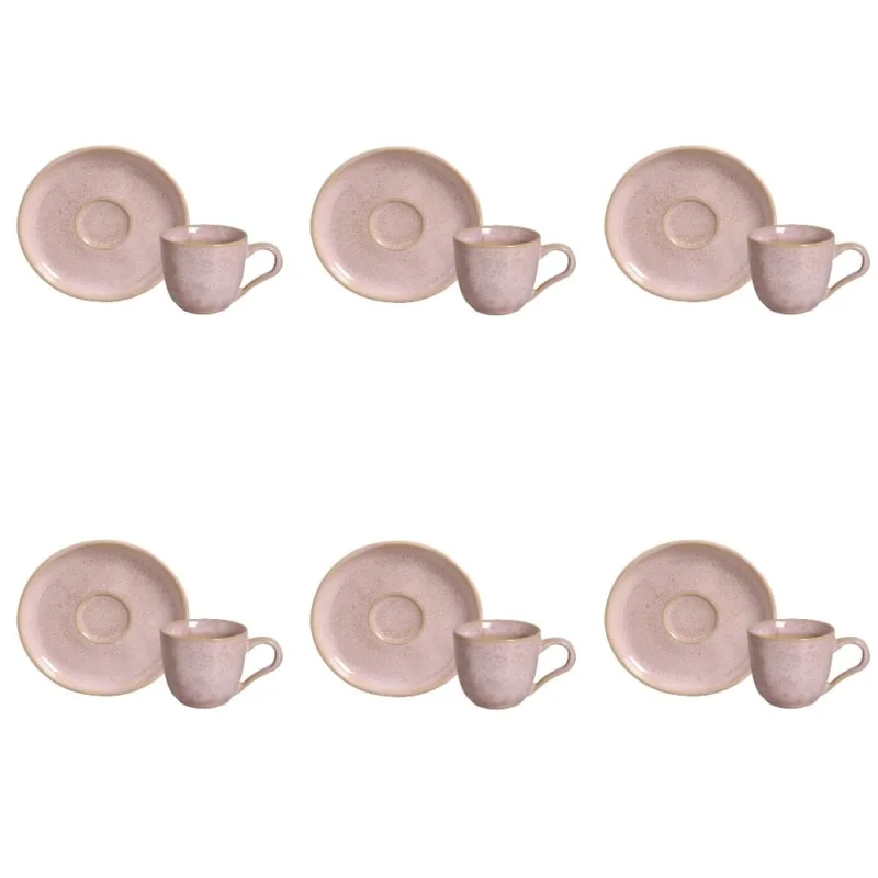 Conjunto de Xícara de Cafezinho com Pires 06 Peças Bio Litchi Porto Brasil - Porto Brasil - Utilidades Domesticas