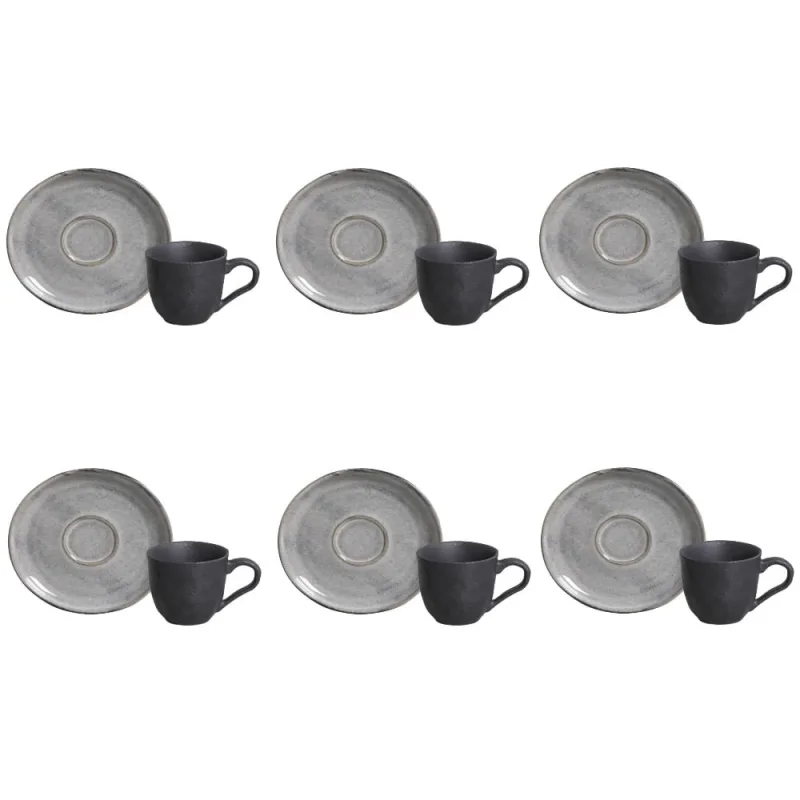 Conjunto de Xícara de Cafezinho com Pires 06 Peças Bio Dust Porto Brasil - Porto Brasil - Utilidades Domesticas