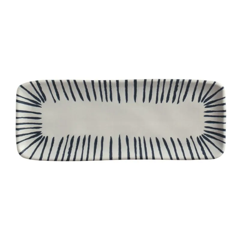 Conjunto com 4 Travessas Retangular Média Orgânico Elemento 33x13cm - Porto Brasil Cerâmica - Utilidades Domesticas