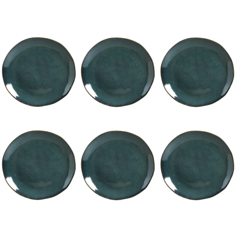 Conjunto de Pratos Rasos 06 Peças Orgânico Oceano Porto Brasil - Porto Brasil - Utilidades Domesticas