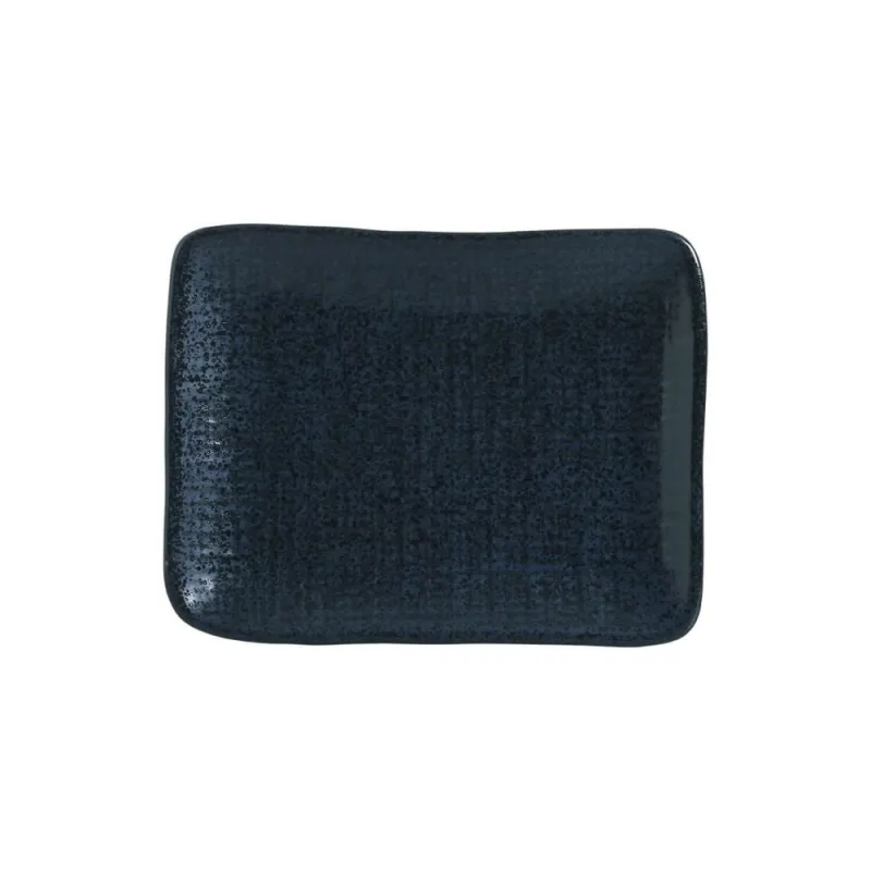 Conjunto com 4 Travessas Retangular Pequena Juta Night Blue 18x14cm - Porto Brasil Cerâmica