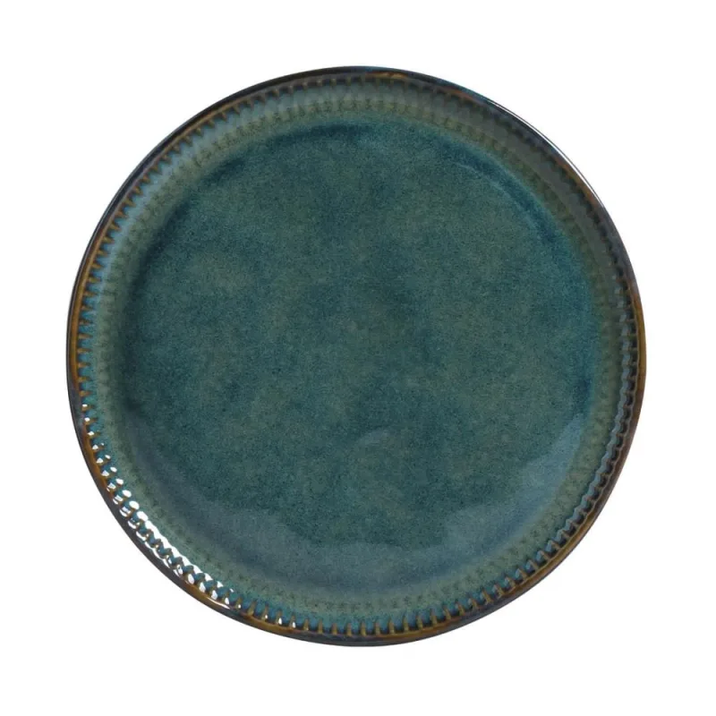 Conjunto com 6 Pratos de Sobremesa Linhas Oceano Ø21,5cm - Porto Brasil Cerâmica - Utilidades Domesticas