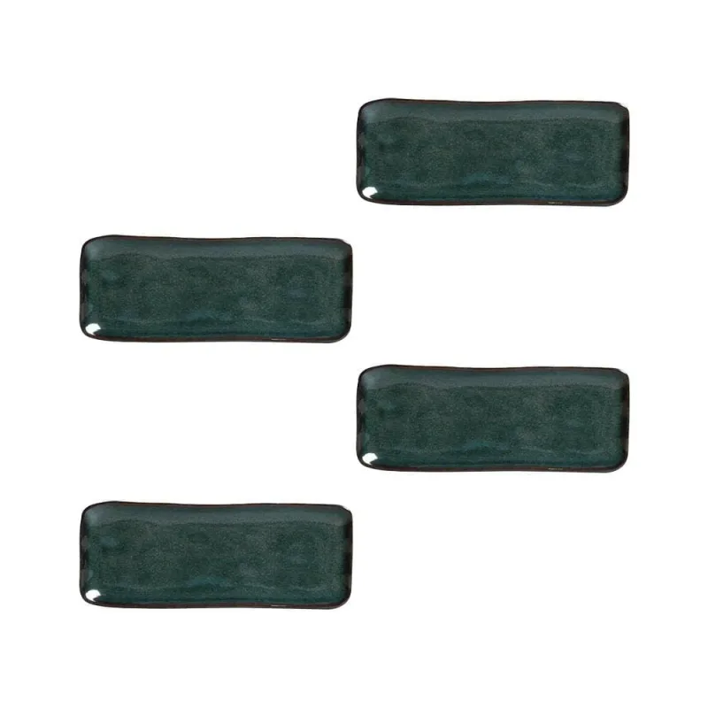 Conjunto de Travessas Retangulares Pequenas Porto Brasil Orgânico Oceano 22x9,5cm - 4 Peças - Porto Brasil - Utilidades Domesticas