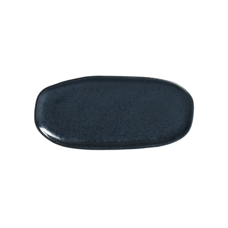Conjunto com 4 Travessas Oval Rasa Pequena Orgânico Night Blue 23x11cm - Porto Brasil Cerâmica - Utilidades Domesticas