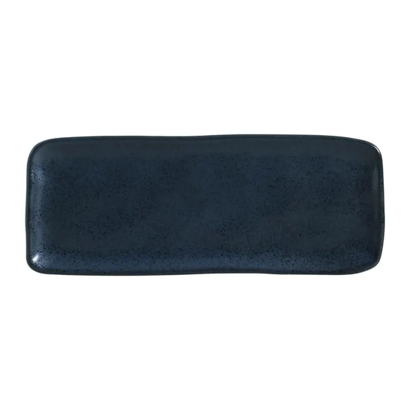 Conjunto com 4 Travessas Retangular Média Orgânico Night Blue 33x13cm - Porto Brasil Cerâmica - Utilidades Domesticas