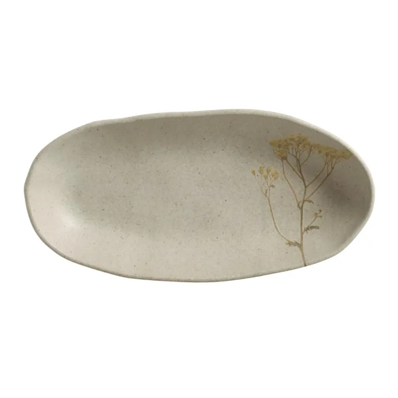 Conjunto com 4 Travessas Oval Funda G Orgânico Campestre 32x16cm 650ml - Porto Brasil Cerâmica