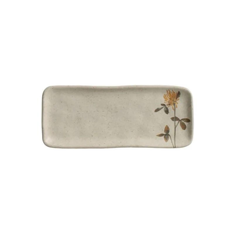 Conjunto com 4 Travessas Retangular Pequena Orgânico Campestre 22x9,5cm - Porto Brasil Cerâmica - Utilidades Domesticas