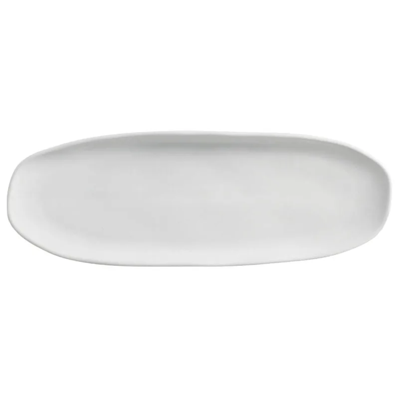 Conjunto com 4 Travessas Oval Rasa Grande Orgânico New White 36x13cm - Porto Brasil Cerâmica - Utilidades Domesticas