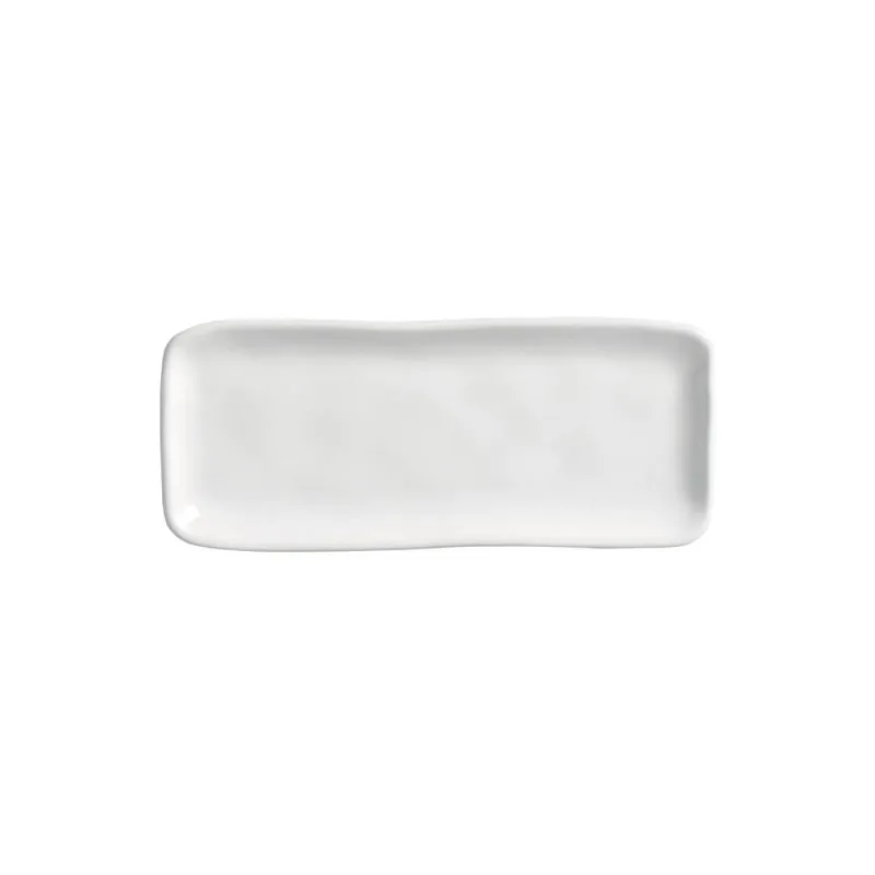 Conjunto com 4 Travessas Retangular Pequena Orgânico New White 22x9,5cm - Porto Brasil Cerâmica - Utilidades Domesticas