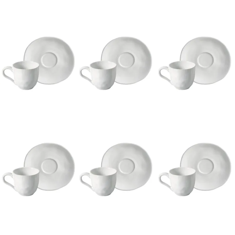 Conjunto de Xícara de Cafezinho com Pires 06 Peças Orgânico New White Porto Brasil - Porto Brasil - Utilidades Domesticas
