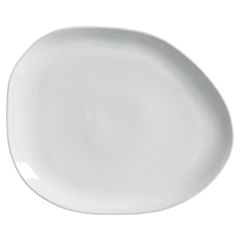 Conjunto com 6 Pratos Raso Oval Orgânico New White 31x24x2,5cm - Porto Brasil Cerâmica - Utilidades Domesticas