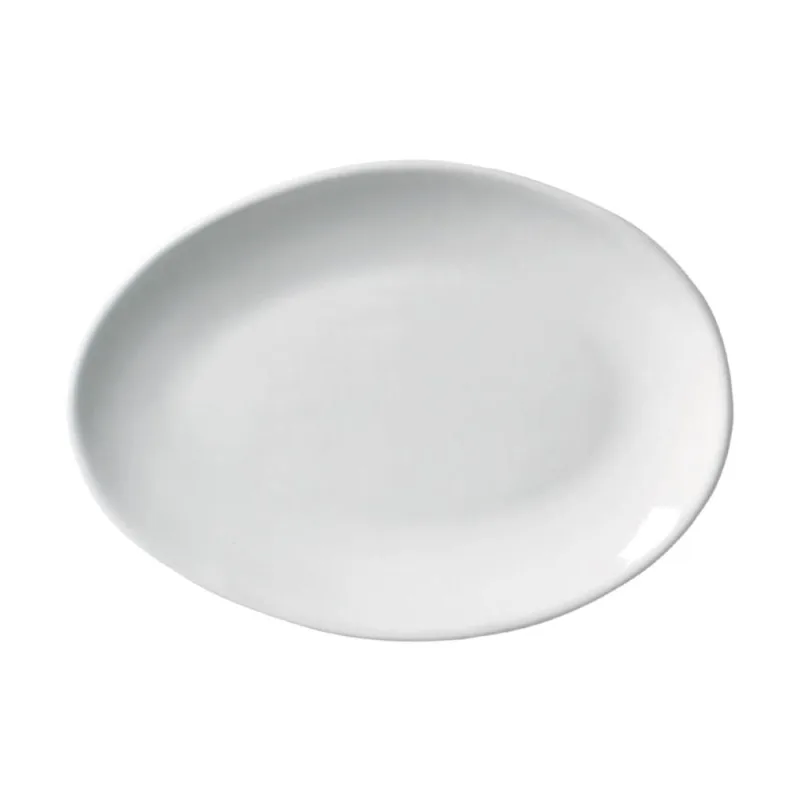 Conjunto com 6 Pratos de Sobremesa Oval Orgânico New White 22,5x16,5x2,5cm - Porto Brasil Cerâmica - Utilidades Domesticas