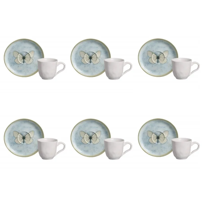 Conjunto de Xícara de Cafezinho com Pires 06 Peças Bio Animália Porto Brasil - Porto Brasil - Utilidades Domesticas